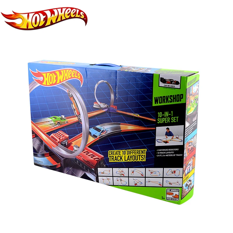 Hot Wheels coche deportivo pista 10 en 1 juego brinquedo Educativo coche pista plástico Matel Hotwheels MODELO DE Y0267 coches de juguete Hot Wheels coche deportivo pista 10 en 1 juego brinquedo Educativo coche pista plástico Matel Hotwheels MODELO DE Y0267 coches de juguete