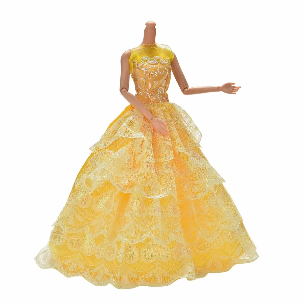 1 шт. Элегантное свадебное платье для s модное кружевное длинное платье для маленькой Куклы Аксессуары для игрушек лучшие подарки для детей