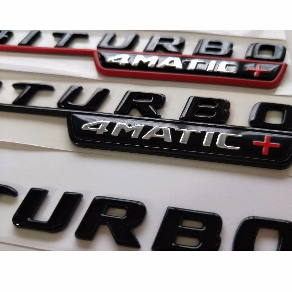 Gloss Black C63s AMG V8 BITURBO 4MATIC Badges Emblems for Mercedes Benz W205