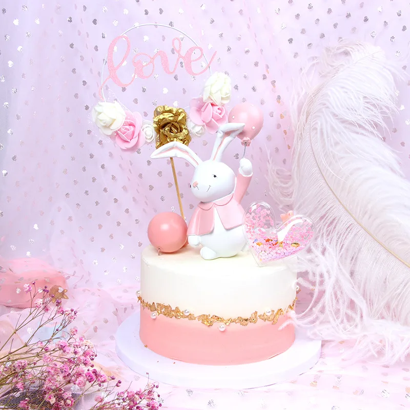 Любовь проволока цветок Гирлянда творческий торт Топпер принцесса сладкий 16 вечерние десерт украшения Топпер для торта «С Днем Рождения»