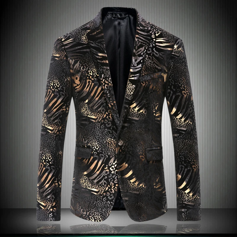 Black Tiger Patterns Mens Blazer Jacket 2019 Casual slim fit Suit Coat ...