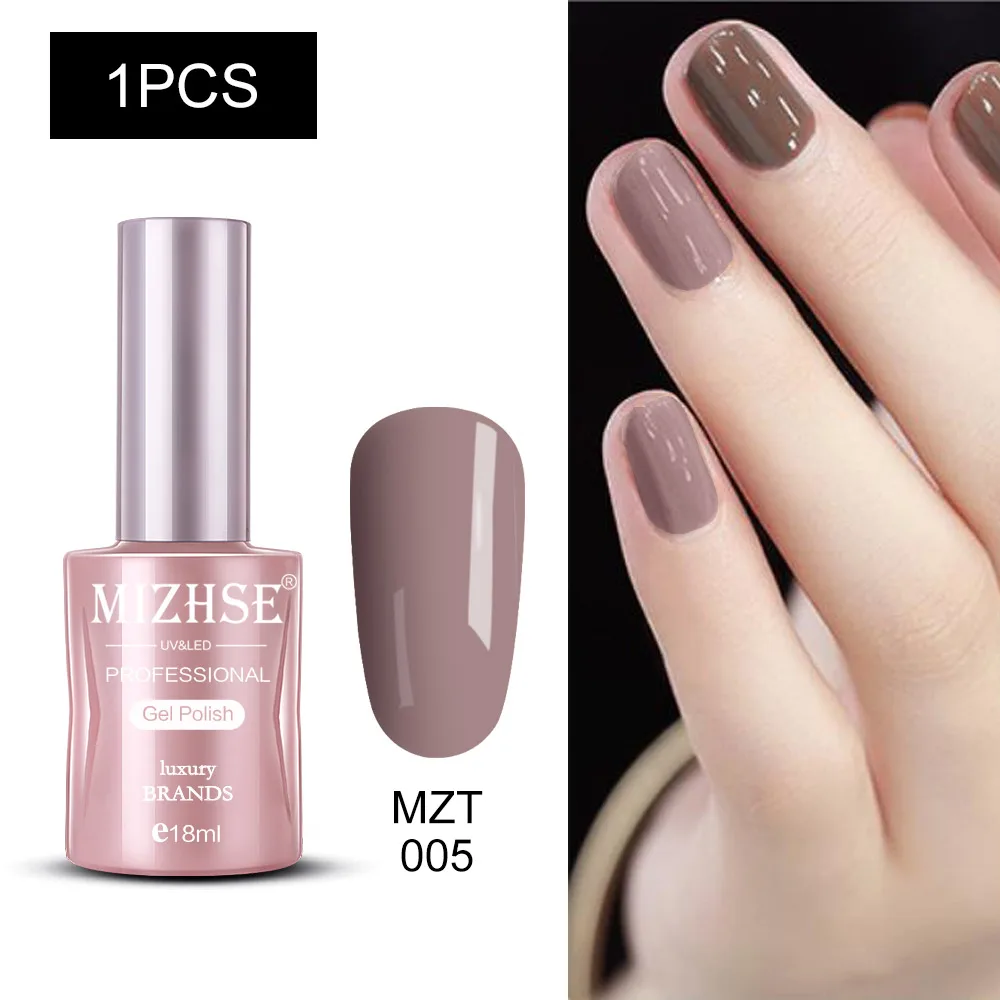 MIZHSE Nail Polishes 18ml Vernis Semi Permanant UV Gel Polish Hybrid Nail Art Lacquer For Stamping Soak off Varnish Gel - Color: MZT005