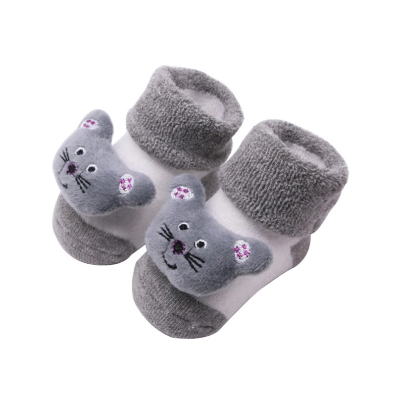 Нескользящие носки-тапочки с героями мультфильмов для малышей милые осенне-весенние носки с животными для новорожденных гетры для детей от 0 до 12 месяцев