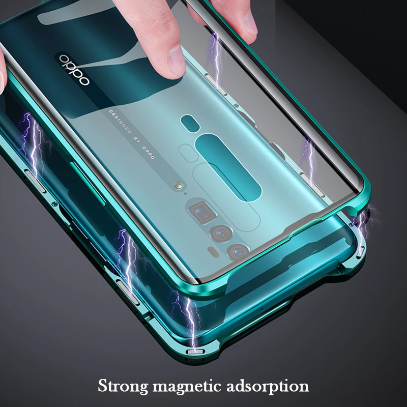 Защитный чехол с двойным закаленным стеклом для Oppo Reno/ 10x zoom Роскошный
