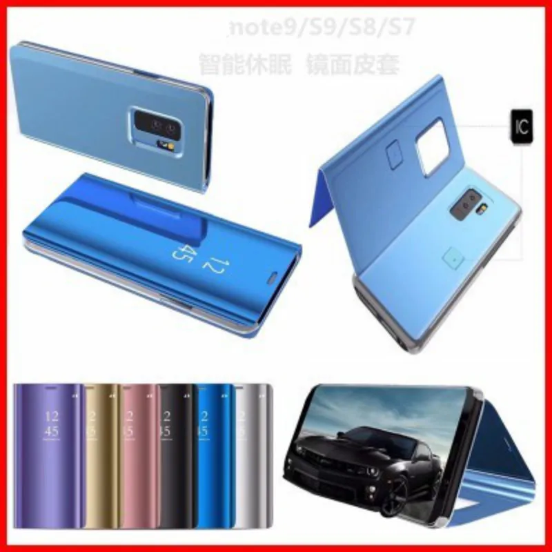 Умный зеркальный Чехол книжка с подставкой для Samsung Galaxy S10 Lite Plus S8 S9 S7 S6 M30 20 10 Note 9 8