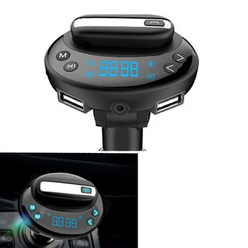 

Car Bluetooth Music Player with Luminous Button V8 MP3 High Quality FM Transmitter Headset Handsfree Quick Charger Dual USB