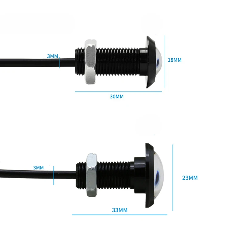 SNCN 10 шт. светодиодный дневные ходовые огни "Орлиный глаз" DIY DRL 12 В 24 в 18 мм 23 мм ультратонкий автомобильный светильник Предупреждение льный светильник