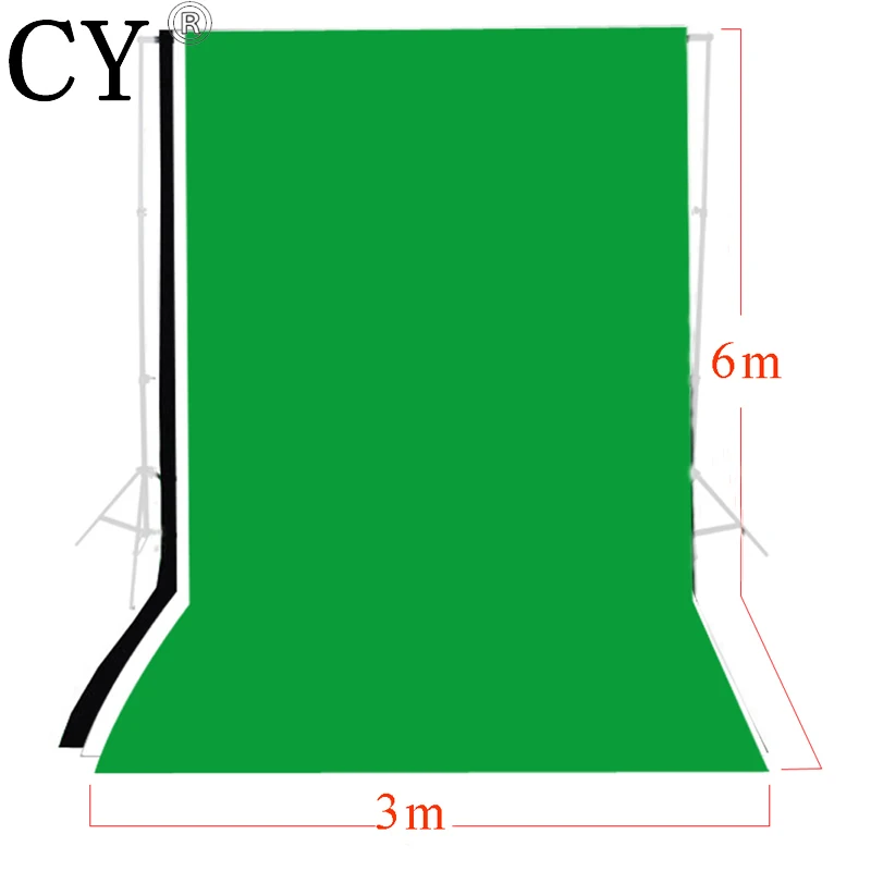 

3 pcs Photo studio 3m x 6m Photo Studio Solid Muslin Backdrop Background Kits Black White Backdrop Set Chromakey PSB6D