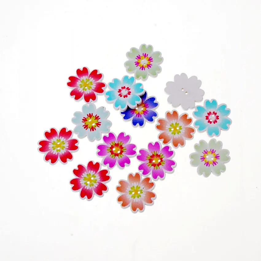 

Free shipping 10pcs Mixed 2 Hole Flower Cute Buttons Scrapbooking Sewing Clothing Cartoon DIY Making 25x25mm F1547