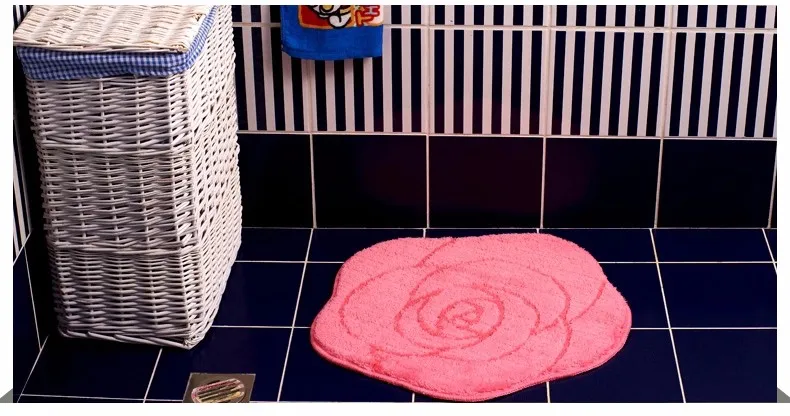 Роза форма микрофибры tpe для ванной коврики 19.6 ''wx19. 6''l/50x50 см