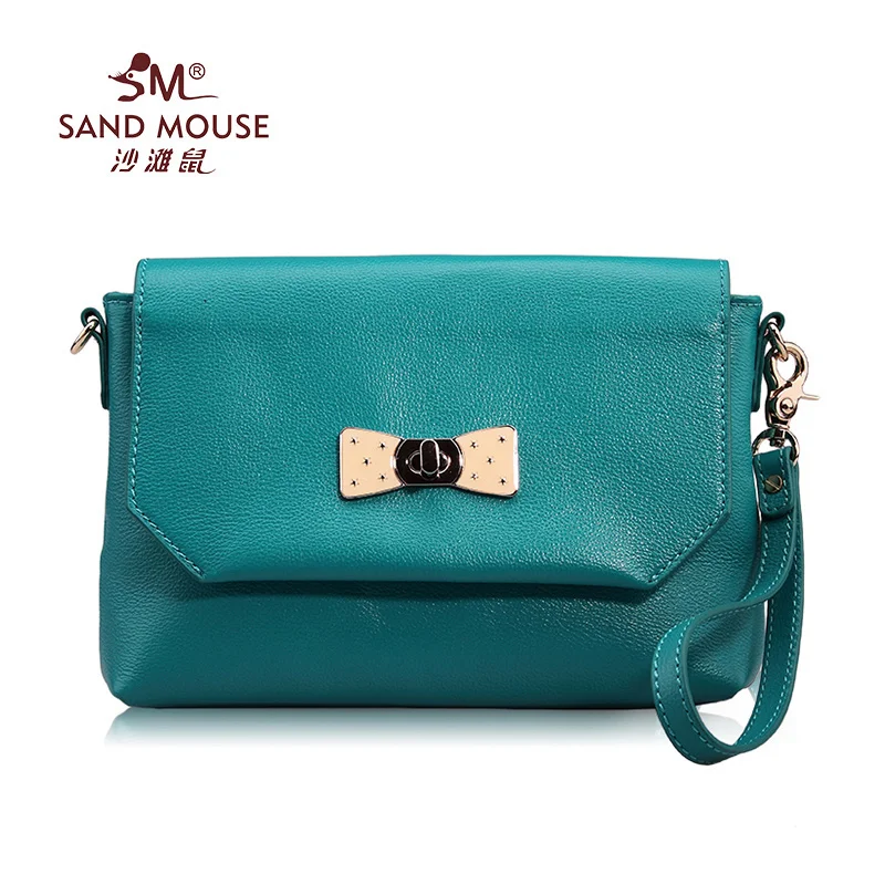 SAND MOUSE Ladies Elegant Genuine Leather Handbags Solid Totes Women Shoulder Bags Messenger Bag Chian Handle Bags High Quality