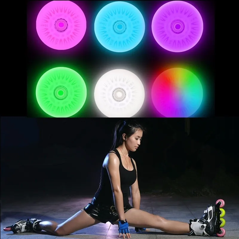 

2Pcs 76mm Flashing LED Skate Wheel Roller Skates Light Inline Sliding Roller PU Skating Roller