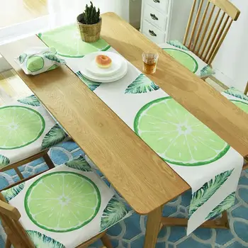 

Fashion Lemon Fruit Table Runners Modern Chemin De Table Family Table Runner Boho Table Decoration Accessories Home Table Cloth