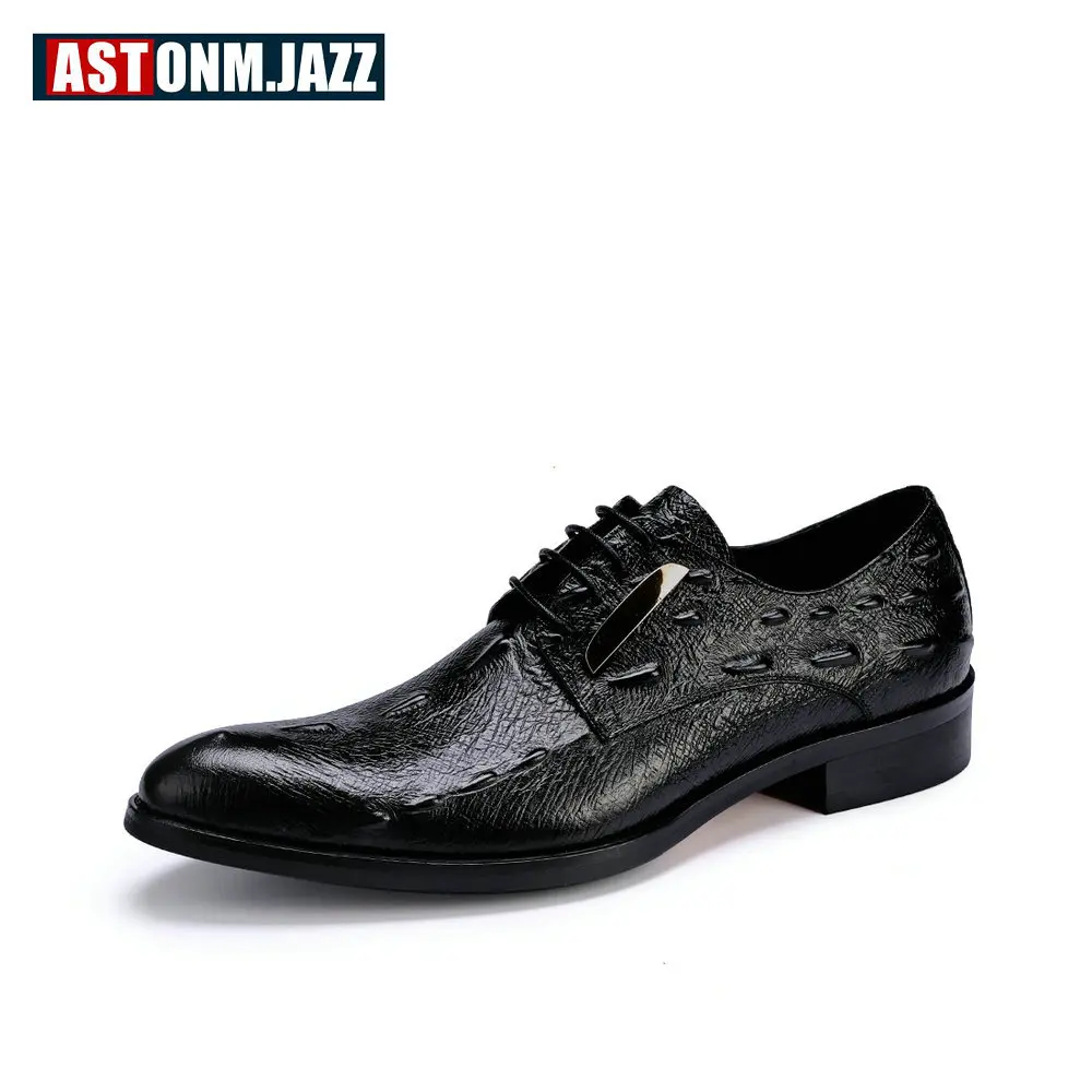 

Branded Shoes Men's Casual Full Grain Leather Emboss Crocodile Oxfords Shoes Business Brogues Shoes Men's Wedding Dress Shoes