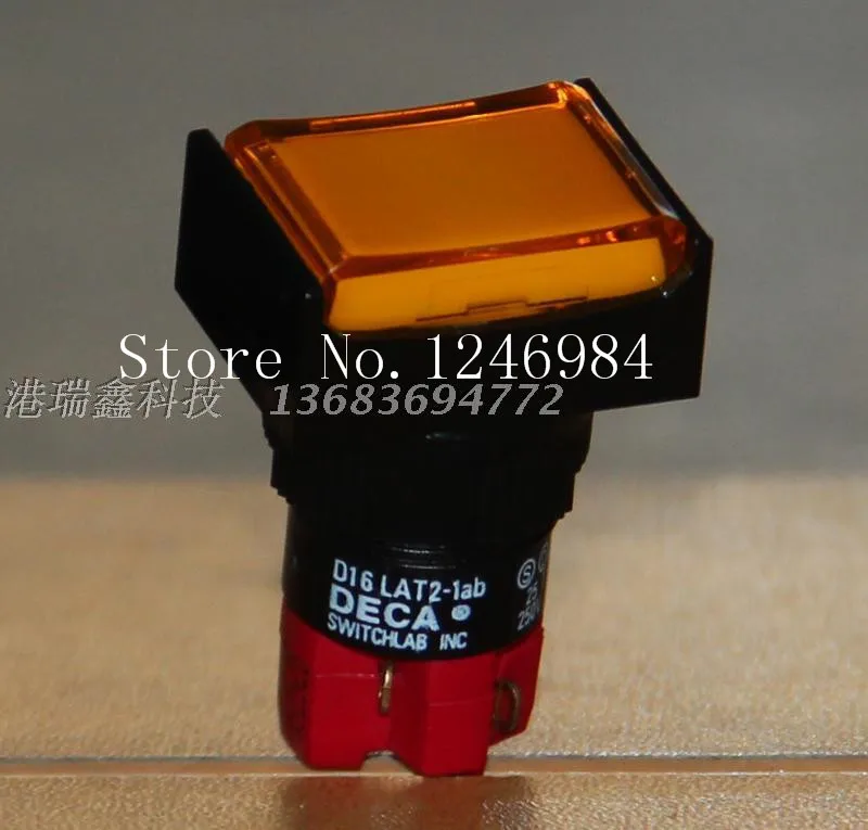 

[SA]D16LMT2-1AB Taiwan Progressive Alliance yellow rectangle without a lock button switch single touch button DECA--10pcs/lot