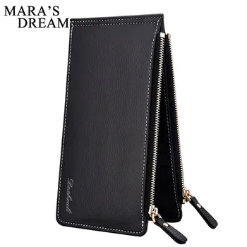 

Mara's Dream 2019 New Bifold Men Wallet Brand Mens Leather Long Wallet Clutch Male Money Purse ID Card Holder Carteira Masculina