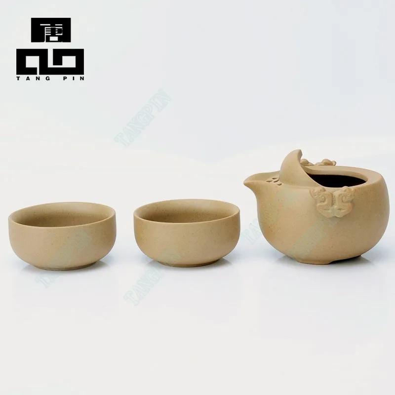 Drinkware Coffee Tea Sets,Chinese Kung Fu Tea Set,Ceramic TeaPot Tea Cup,Portable Travel Tea Set with Travel Bag,Gaiwan Teaware (3)