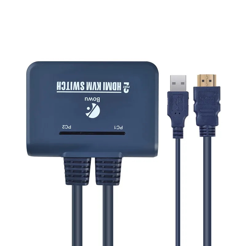 HDMI KVM переключатель 2 порты и разъёмы с кабелем для двойной мониторы USB клавиатура мышь HDMI переключатель поддержка Настольный контроллер