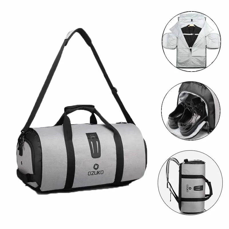 

OZUKO 9209 Men Travel Garment Bag Women Duffel Bag Hanging Suitcase Clothing Business Backpack Bag Multiple Pockets