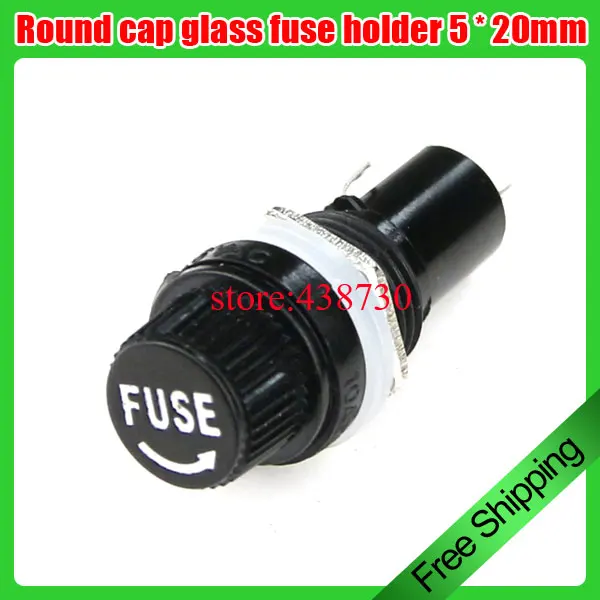 20pcs Round cap glass fuse holder 5 * 20mm glass fuse holder 10A 250V