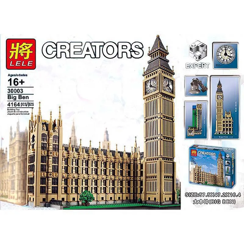 

A few lele CREATORED 30003 Big Ban 4164pcs model building kits architecture blocks DIY kids toys educational happy birthday gift