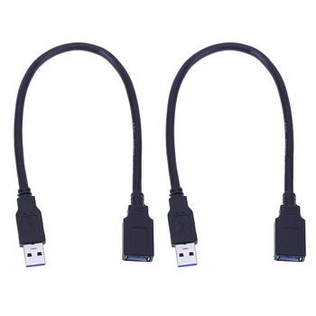 

2pcs/lot 1.1ft/34cm USB 3.0 cable Type A Male to Female Extension Cable for Mobile Hard Disk PC Notebook