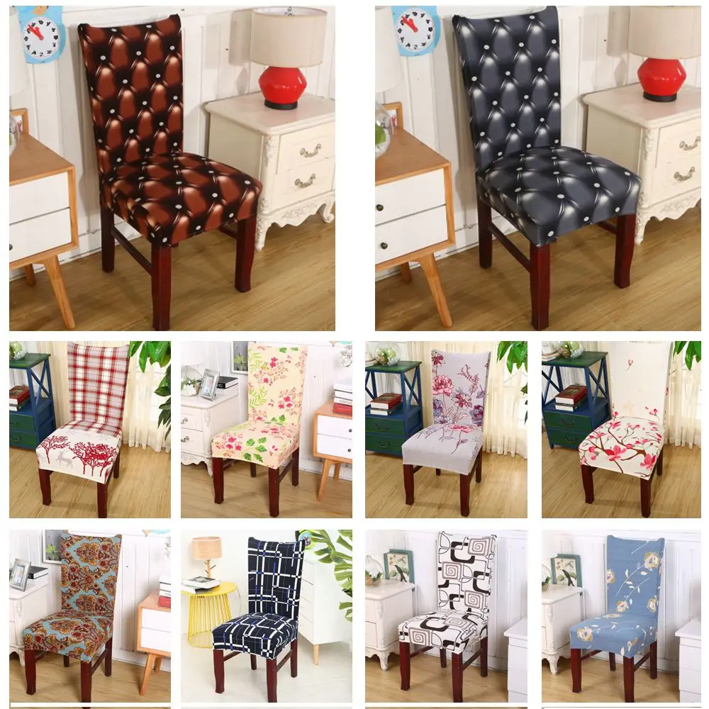 

Colorful Printed Elastic Chair Cover For Computer/dining Room/kitchen/office Chair Covers Spandex Seat Cover Wedding