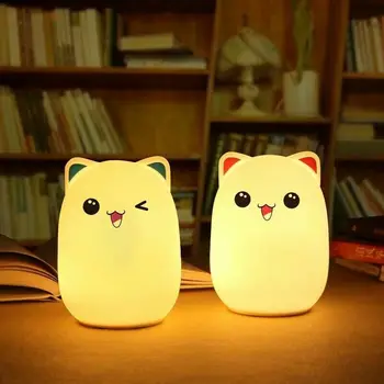 

New Arrival Creative Animal Model Energy Saving Rechargeable USB Lovely Bear Silicone LED Lamp Night Light Room Decoration