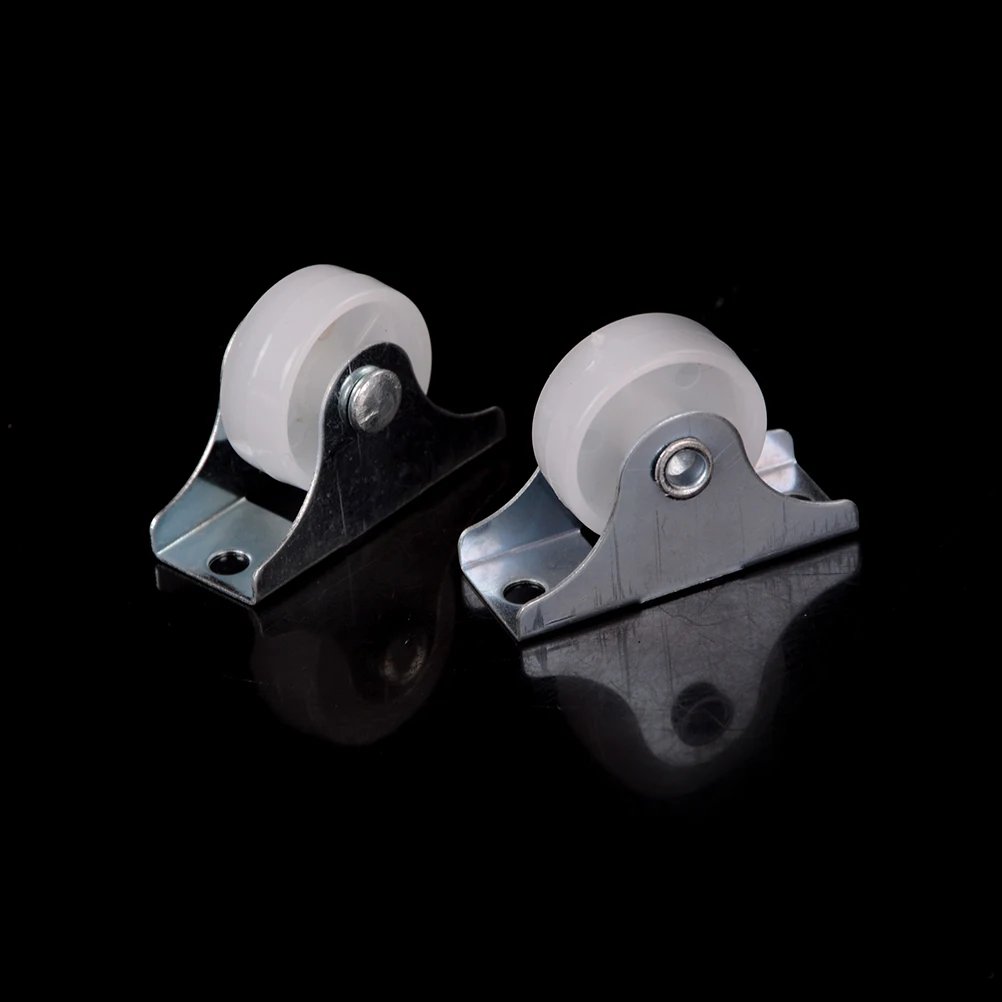 

New 2 Pcs 0.2''inch Flat Car Fixed Caster Mute Directional Wheel Metal Silica Gel Material DIY Model Parts