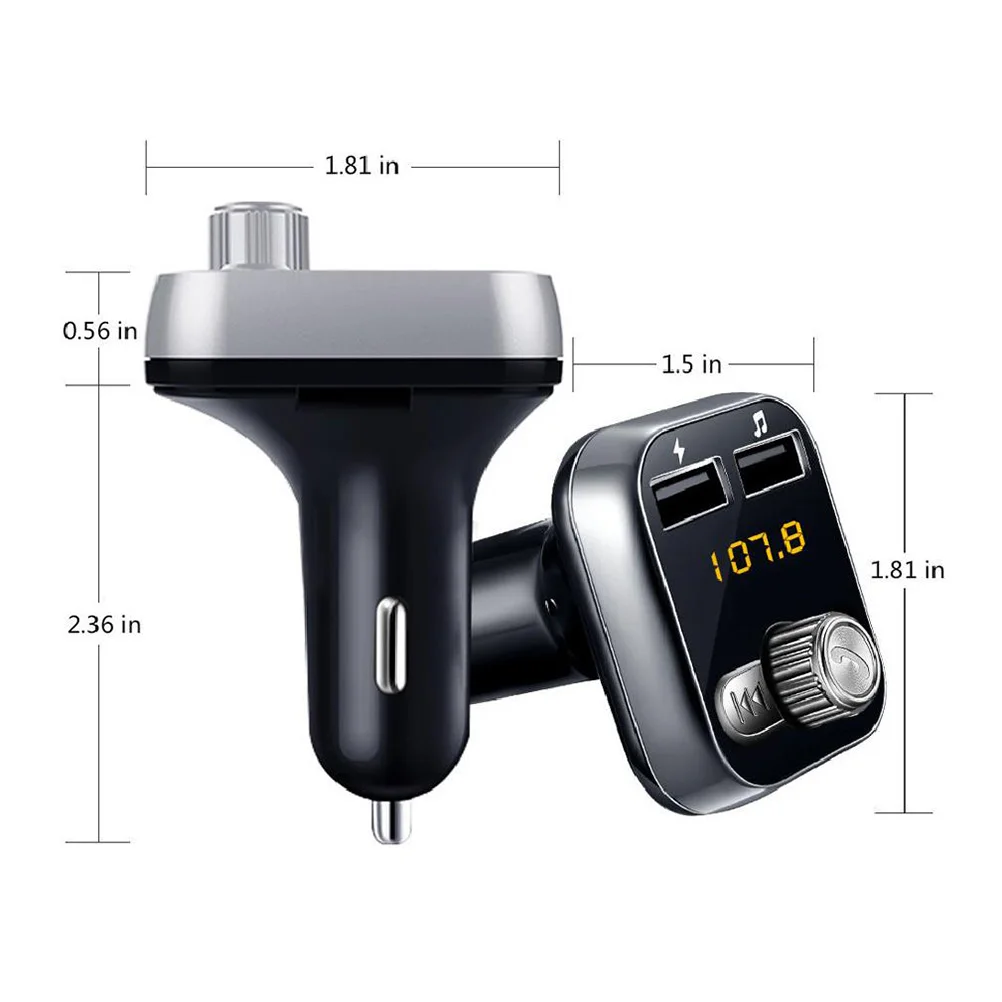 Auto Car FM Transmitter Bluetooth Dual USB Ports Music Player Adapter Converter