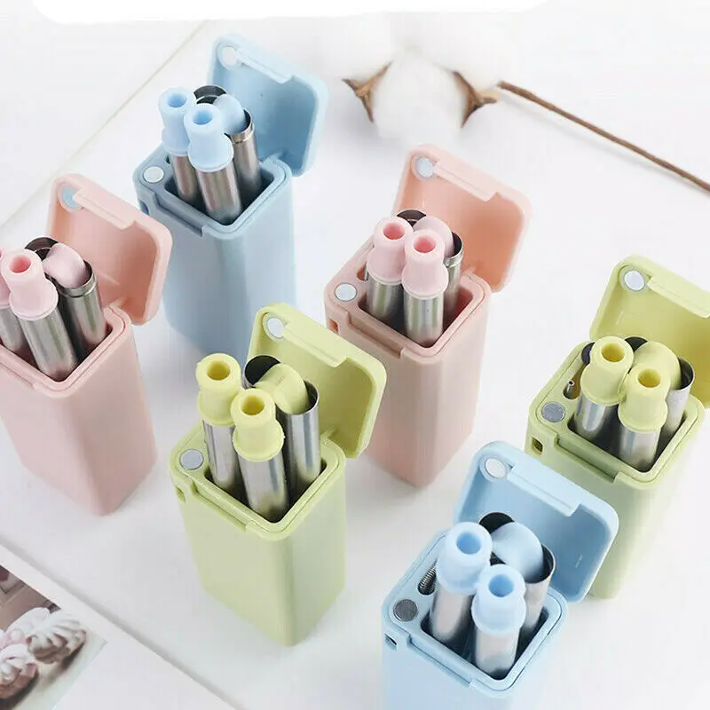 

23cm Collapsible Drinking Straw Travel Foldable Reusable Straw With Keychain Hole Outdoor Household Home Kitchen Bar Accessories