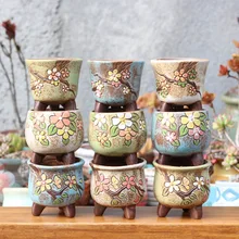 Растительная ваза для цветов Красивая керамическая ваза для цветов суккулент Цветок Сад посадки баночки