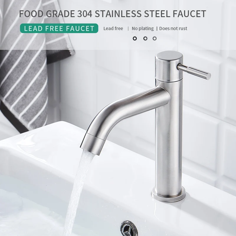 Billig JIKU Beste verkauf Bad Becken Waschbecken Wasserhahn Einzigen Griff Küche Tap Wasserhahn edelstahl einzigen kalten Zeichnung Fertigen