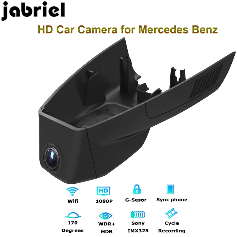 US $53.17 Jabriel 1080P hidden car dvr auto app control video recorder dash cam dual lens for Mercedes Benz B180 B200 B300 W245 W246 W242