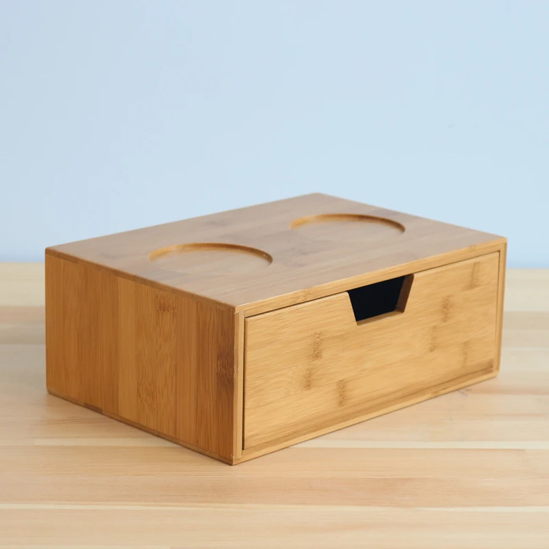 Бамбуковая деревянная коробка, простая настольная коробка для хранения ящиков, туалетный столик для ванной, коробка для хранения косметики, эфирное масло для хранения - Цвет: B