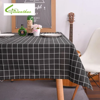 

Country Style Tablecloth Plaid Black/Pink Table Cover Dining Cotton Linen Table Cloth High Quality Kitchen Home Decoration