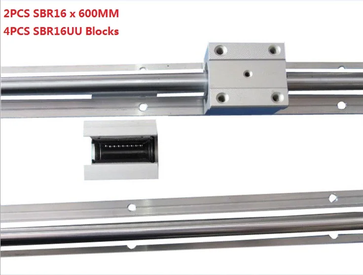 

2pcs SBR16-600mm linear support rail guide+4pcs SBR16UU linear blocks for cnc router