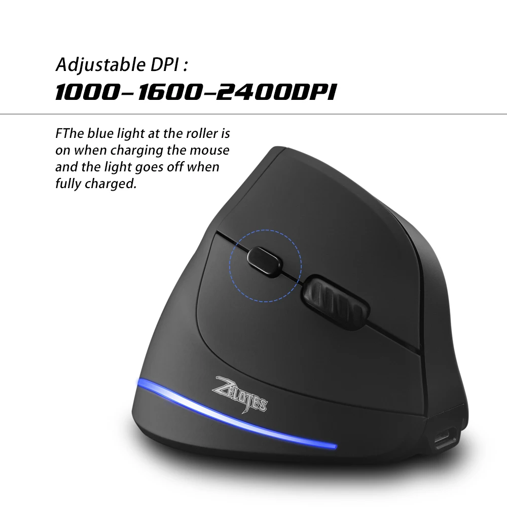 F-35 Mouse Wireless Vertical Mouse Ergonomic Rechargeable 2400 DPI Optional Portable Gaming Mouse for Mac Laptop PC Computer wireless mouse