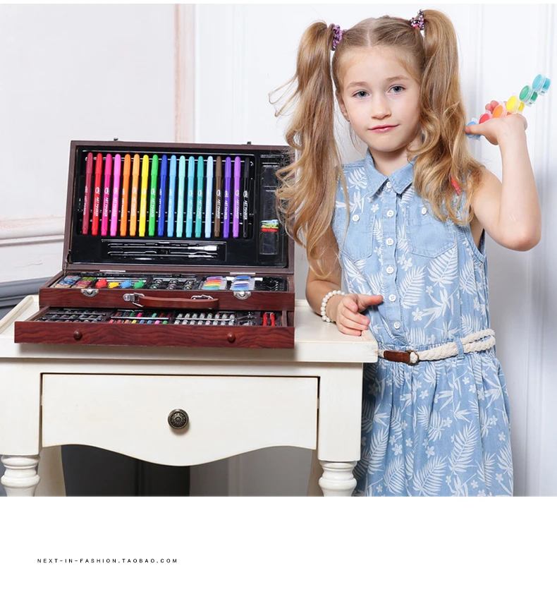 123 Pcs Art Seta Children'S Painting Brush Painting Set School Supplies Gift Box Tools Student Crayon Lead Art Stationery