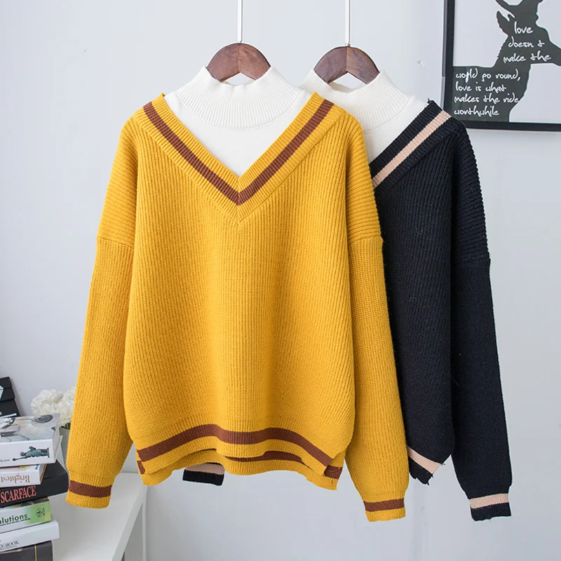 Alto Pullovers De Outwear Chart 2018 Las Tops Nueva Cuello Mujeres See see Unidades Más Suelta Invierno Espesar Punto Suéter Falso Chart 2 ZEnqaWd