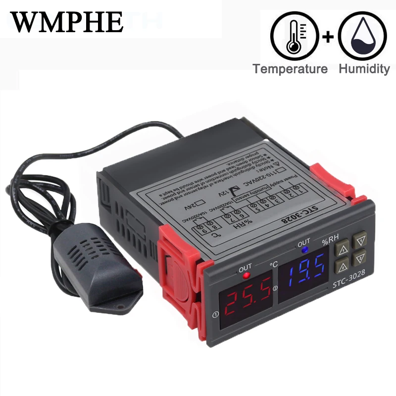 

12V 24V 220V 10A Digital Thermostat Hygrostat Temperature Humidity Controller Regulator Thermometer Hygrometer Control Switch