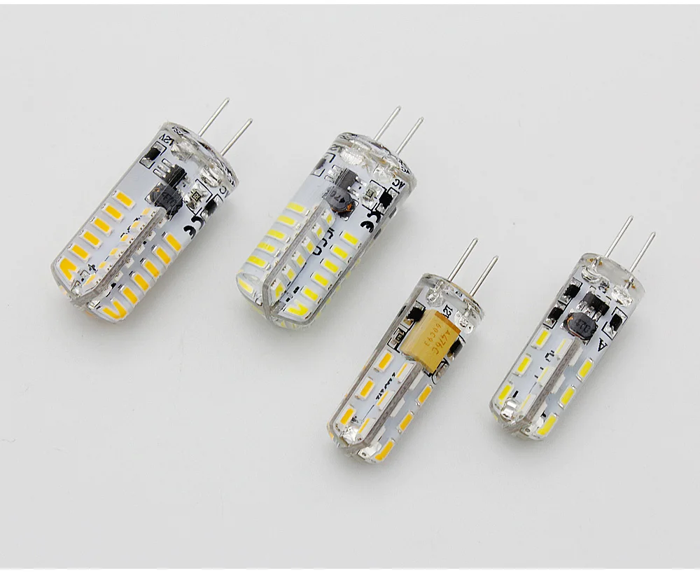 G4 Светодиодный светильник 3W 4 Вт, 5 Вт, 6 Вт, 9 Вт, 12 Вт, SMD 3014, DC 12 В, AC 220 В, 110 В, белый/теплый белый светильник, заменяет галогенный Точечный светильник, люстра