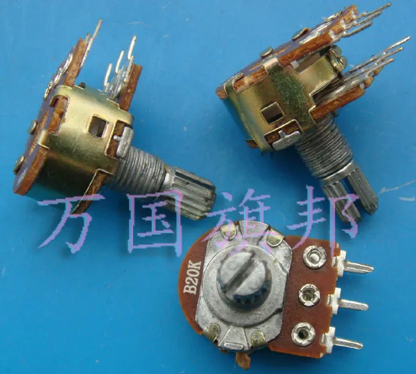 

Free Delivery. WH148 potentiometer B20K double six feet short shank