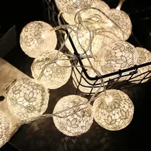 Светодиодный светильник на батарейках с кружевными хлопковыми шариками, 1,5 м, 3 м, сказочный светильник s для рождества, праздника, свадьбы, домашнего декора, светильник ing MYC