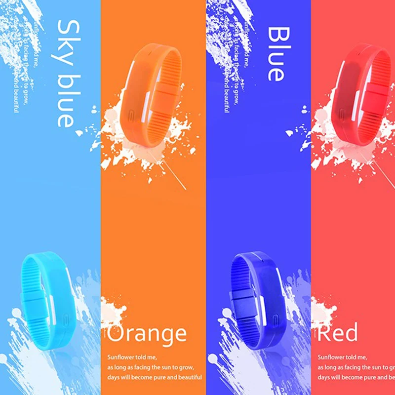 Fashion Sport LED Watches men Candy Color Silicone Rubber Touch Screen Digital Watches women Children Bracelet Wristwatch