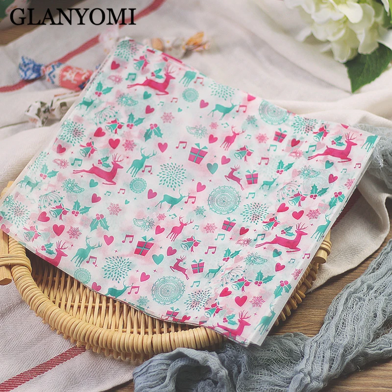 

50PCS Christmas Wax Paper Food Grade Grease Paper Wrappers Wrapping Paper for Bread Sandwich Burger Fries Oilpaper Baking Tools