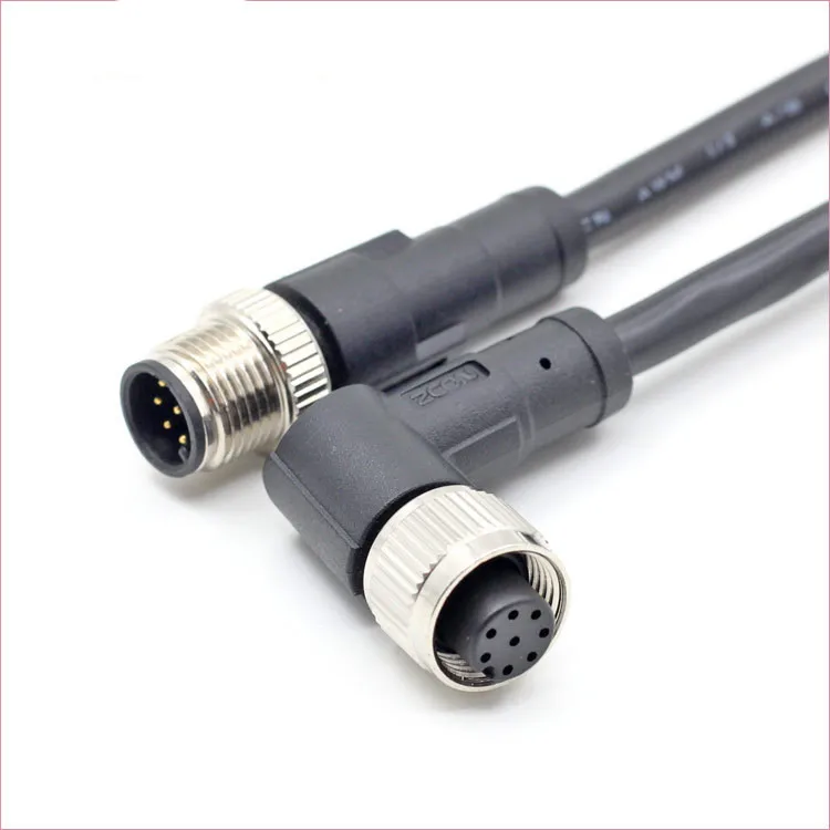 

M12 connector M12 shielded plug IP67 waterproof connector PUR line PVC spring wire harness