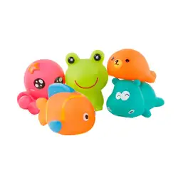 Милые малыши Животные Игрушки для ванны для детей поплавок Сжимаемый звук даблинга игрушки детские игрушки для купания мини Резиновый для