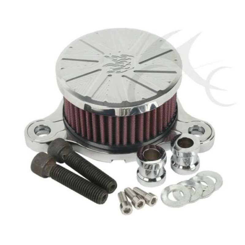 

Motorcycle Flame Style Air Cleaner Intake Filter For Harley Sportster XL 883 1200 2004-2016 15 Black/Chrome