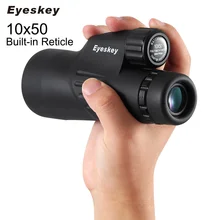 Eyeskey Monocular Telescope 10×50 with Rangefinder Reticle Waterproof Hunting Scopes with Telescope Bak4 Prism with Tripod